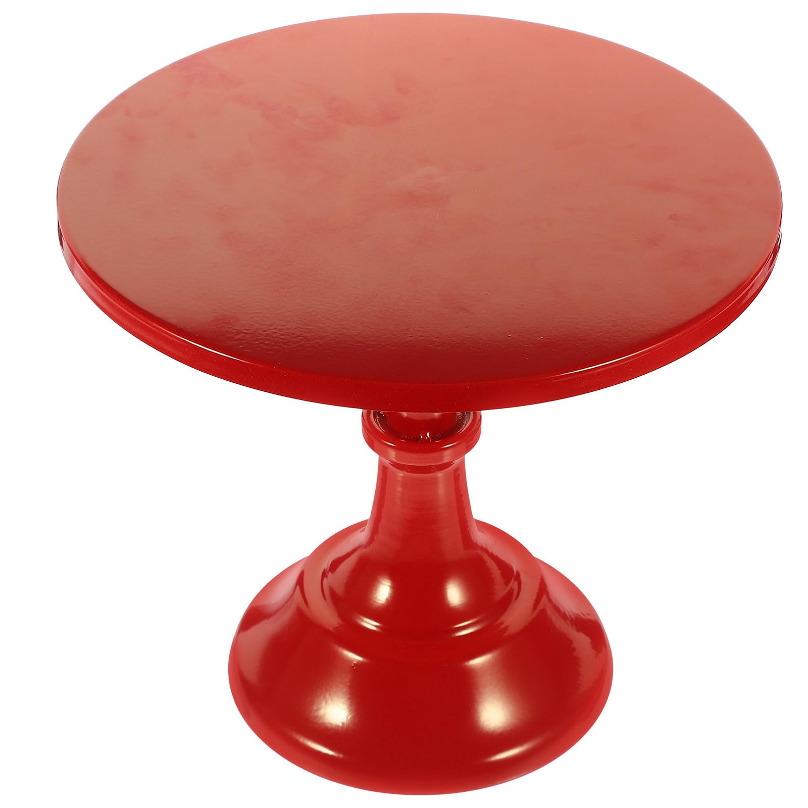 Plateau de service à gâteau rond rouge métal protecteur anti-poussière