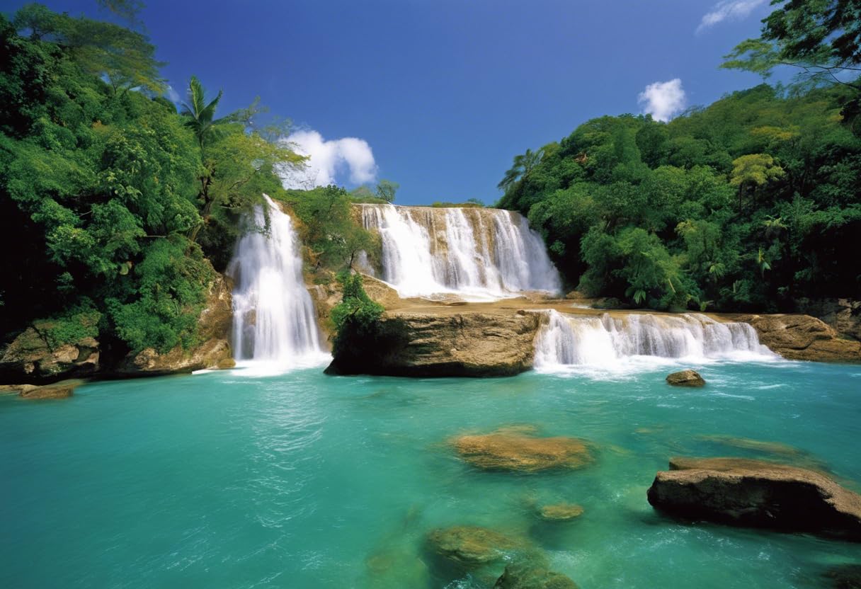 500 Pieces Puzzles for Adults - Dunn's River Falls in Jamaica Casual Funny Puzzle,Suitable for All Puzzle Toy Enthusiasts, Educational Art