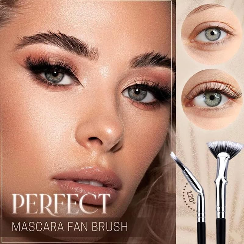 Miniatura 6 de Cepillo de pestañas festoneado de ángulo plegable  Herramienta separadora de pestañas  Cepillo de abanico de rímel en ángulo con forma de abanico