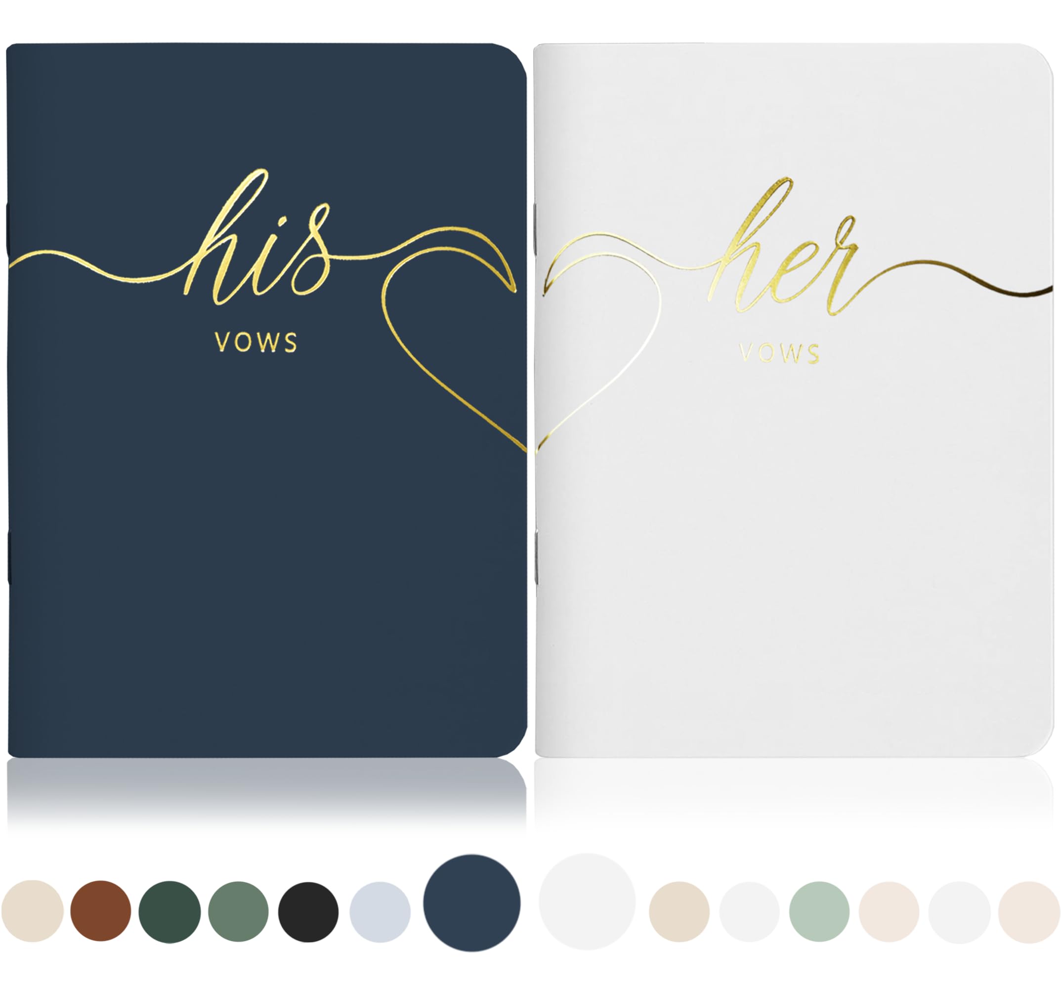 LSSH GmbH Wedding Vow Books,Original Vow Books His and Hers,Perfect Wedding Essentials for Your Wedding Day,28 Pages, 5.5" X 4" (Navy & White)