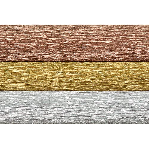 Lia Griffith Metallic Crepe Paper Roll, 10.7-Square Feet, Assorted Colors