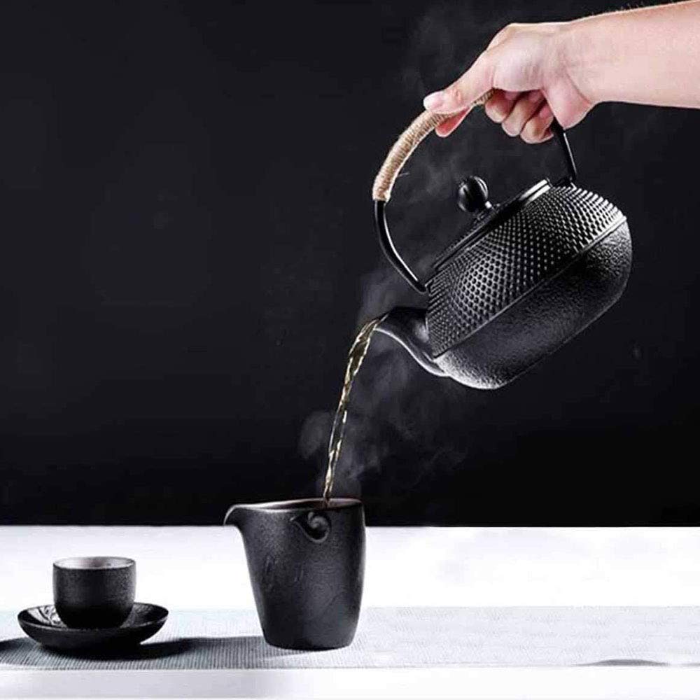 HwaHan Théière japonaise en fonte avec infuseur pour thé en vrac, bouilloire en fonte, 600 ml