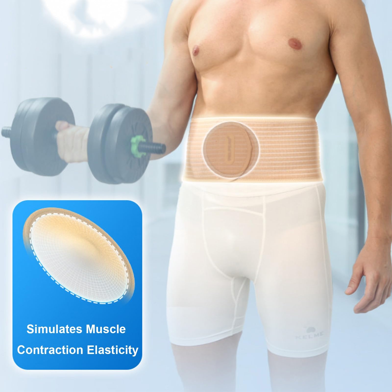 Fascia Ernia Ombelicale per Uomo E Donna, Fascia Addominale Contenitiva con Cuscinetto di Compressione Ventilato per la Pressione Addominale, Delicata sulla Pelle(Pink,Large)