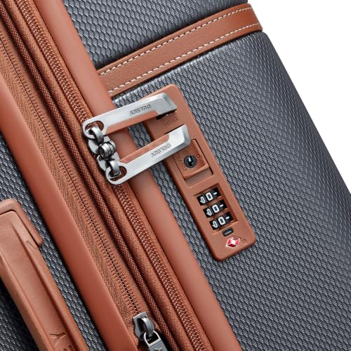 Image of DELSEY PARIS Odette 76 cms Large Check-in Polycarbonate Hard Sided 8 Wheels and Expandable Spinner Suitcase /Trolley Bag for Travel with TSA Lock- Anthracite