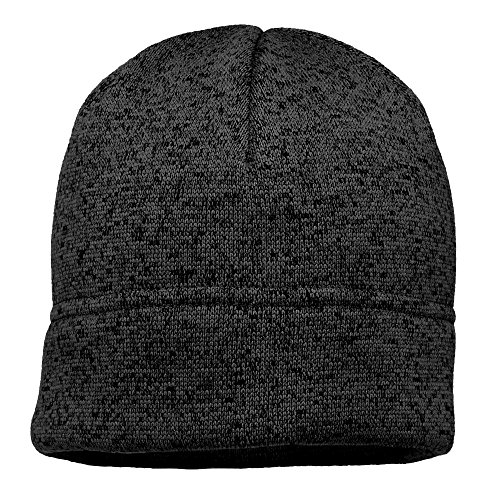 Armycrew Heathered Sweater Fleece Knit Beanie Winter Hat - Grey Black