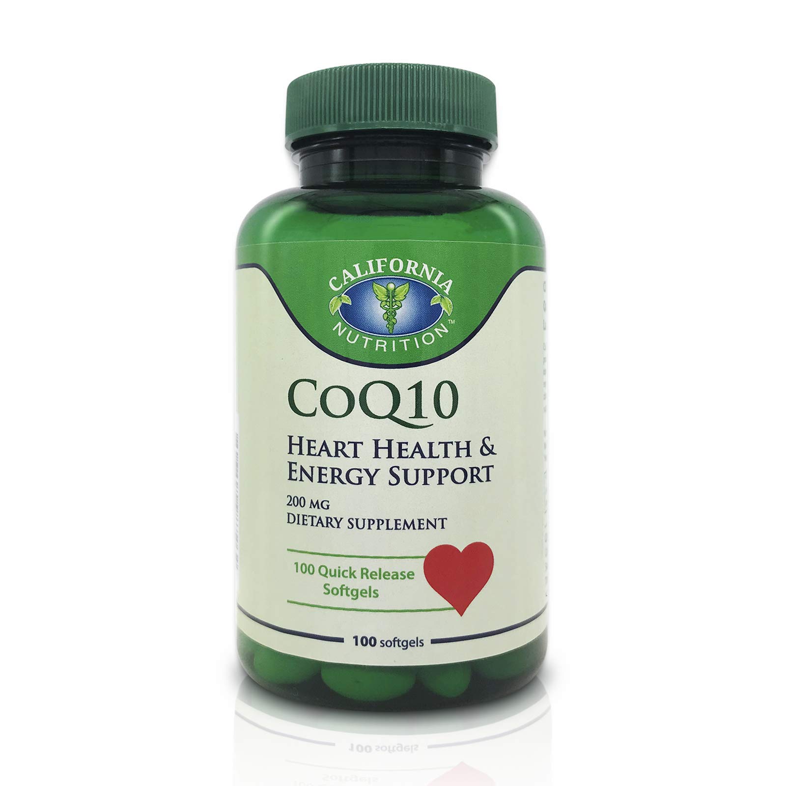 CoQ10 200mg Softgels, Coenzyme Q10 Coq-10 Co Q 10 Supplements, 100 Counts High Absorption Quick Release Co Q-10 Antioxidant for Heart Health & Energy Production, 100 Days Supply