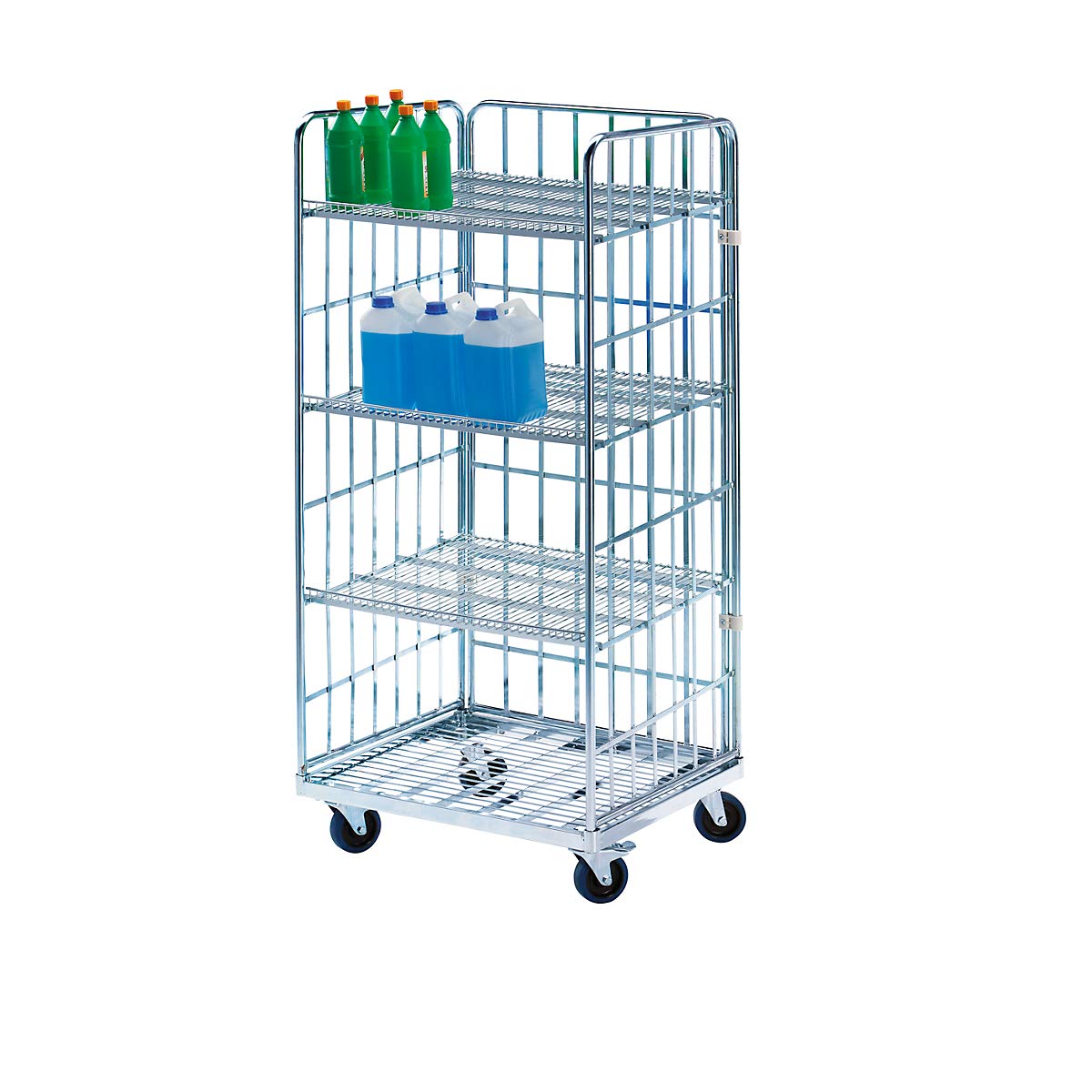 Roll-conteneur MODULAIRE - socle roulant en acier - grillagé sur 2 côtés - Conteneur Conteneur de transport Conteneurs Conteneurs de transport Roll-conteneur Roll-conteneurs