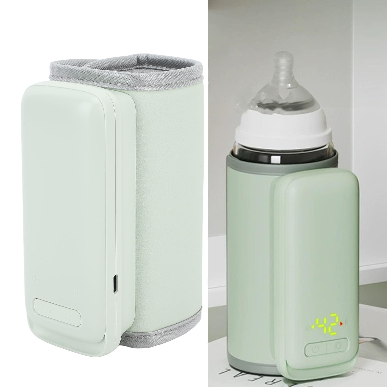 Tabic Calentador de Biberones, Inalámbrico, Mantiene la Leche Caliente y Agua Caliente para Bebés, Viajes, Portátil, Rápido, Calienta, Lleva en Bolsa