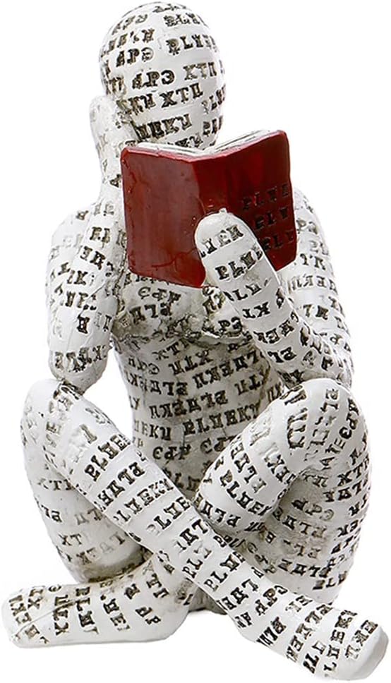neotimely Modern Bookshelf Decor, Pulp Reading Women Thinker Statue, Reading Women Figurine Sculpture, Aesthetic Sculpture, Modern Abstract Decoration on Shelf, for Living Room, Office, Bedroom