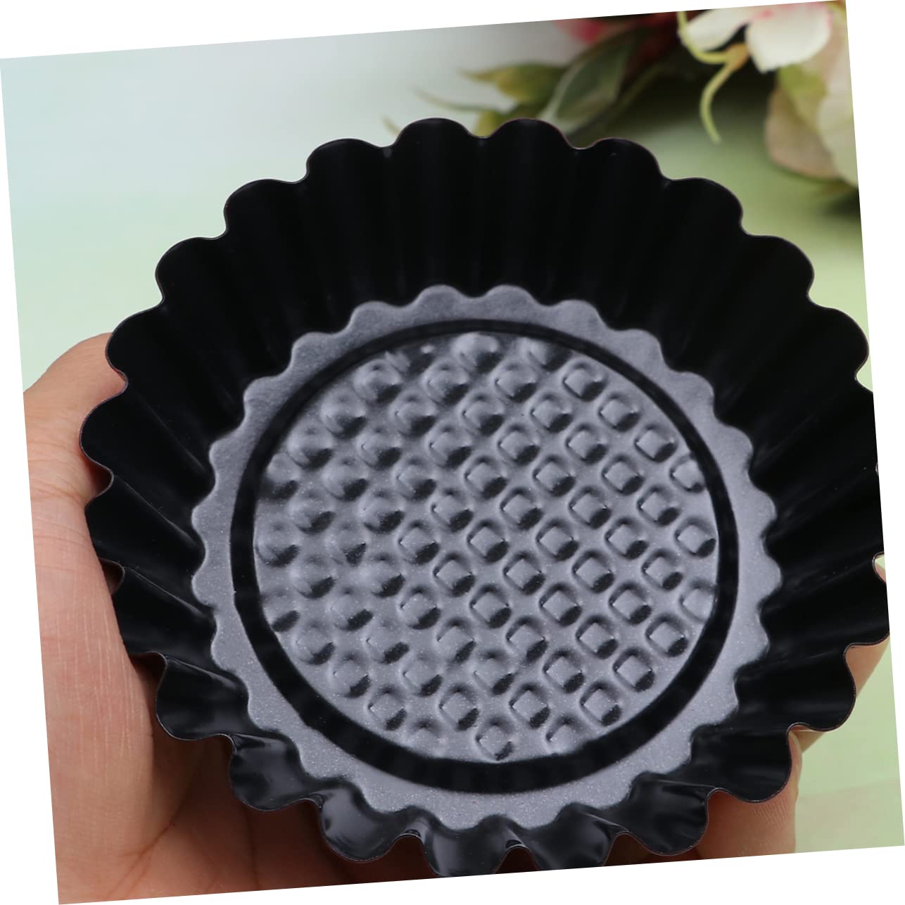 12 Moldes para Tartaletas de Acero al Carbono, Antiadherentes, Forma de Crisantemo, Desmoldado Fácil, para Hornear en Casa