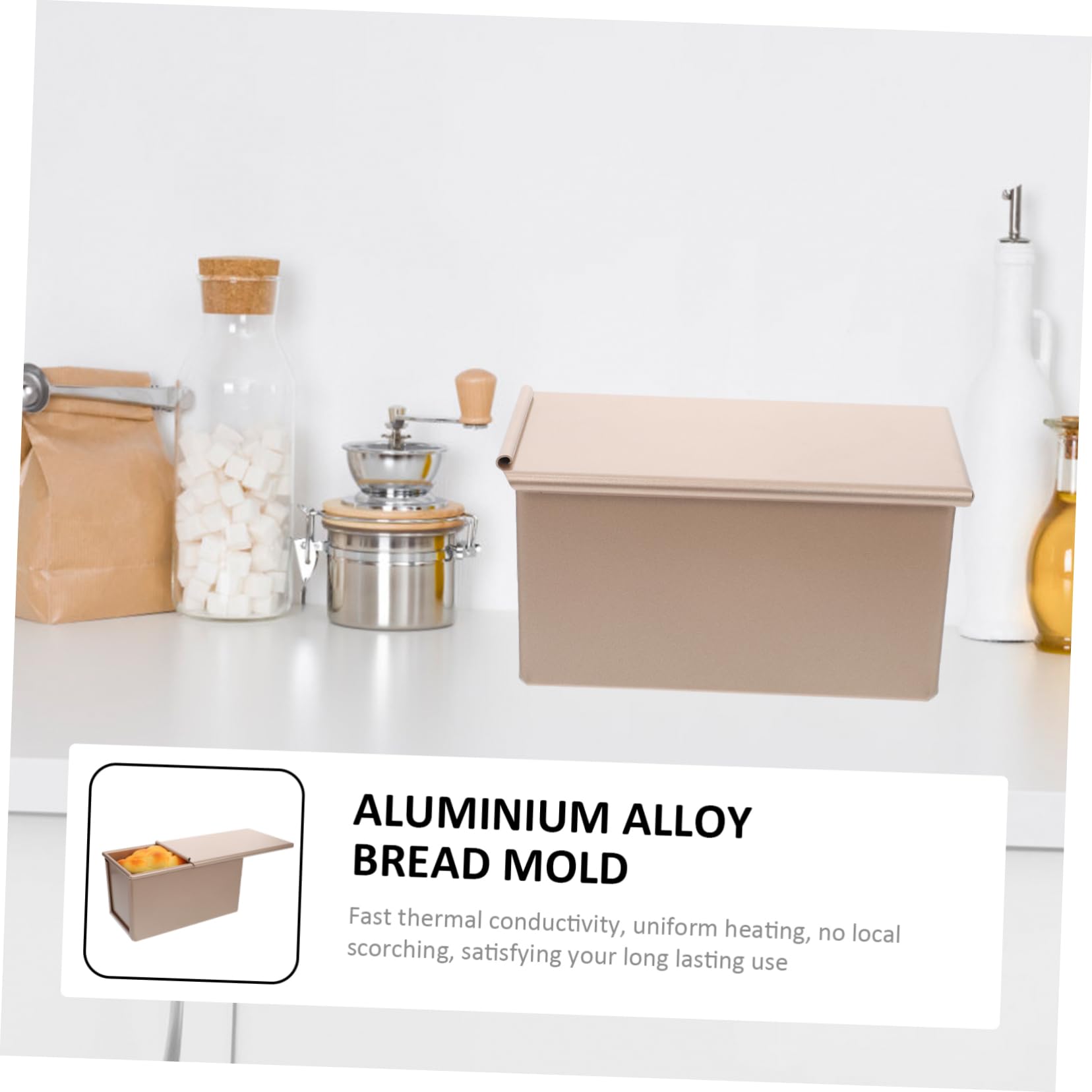 LIFKOME Antihaft Toastbrotform mit Deckel aus Aluminiumlegierung Leicht zu Lösen Hitzebeständig für Bäckerei und Party