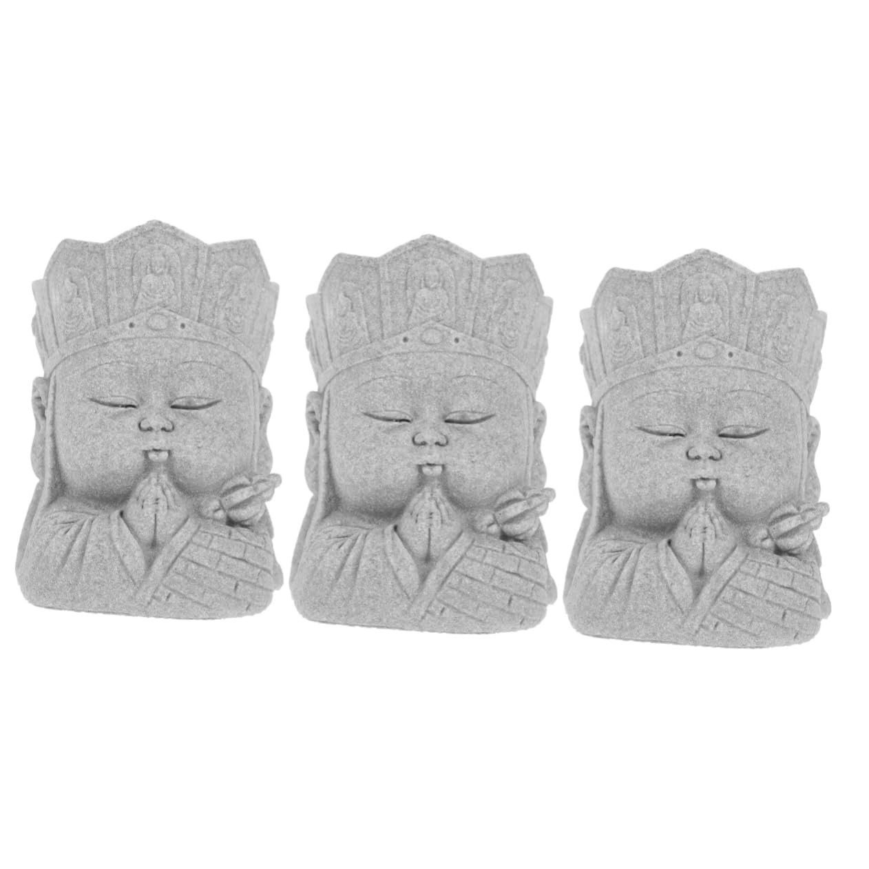 VANZACK 3piezas Estatua De Buda De Arenisca para Acuario Decoración De Pecera Miniatura Figura De Buda para Paisajismo De Acuarios Adorno y Terrarios