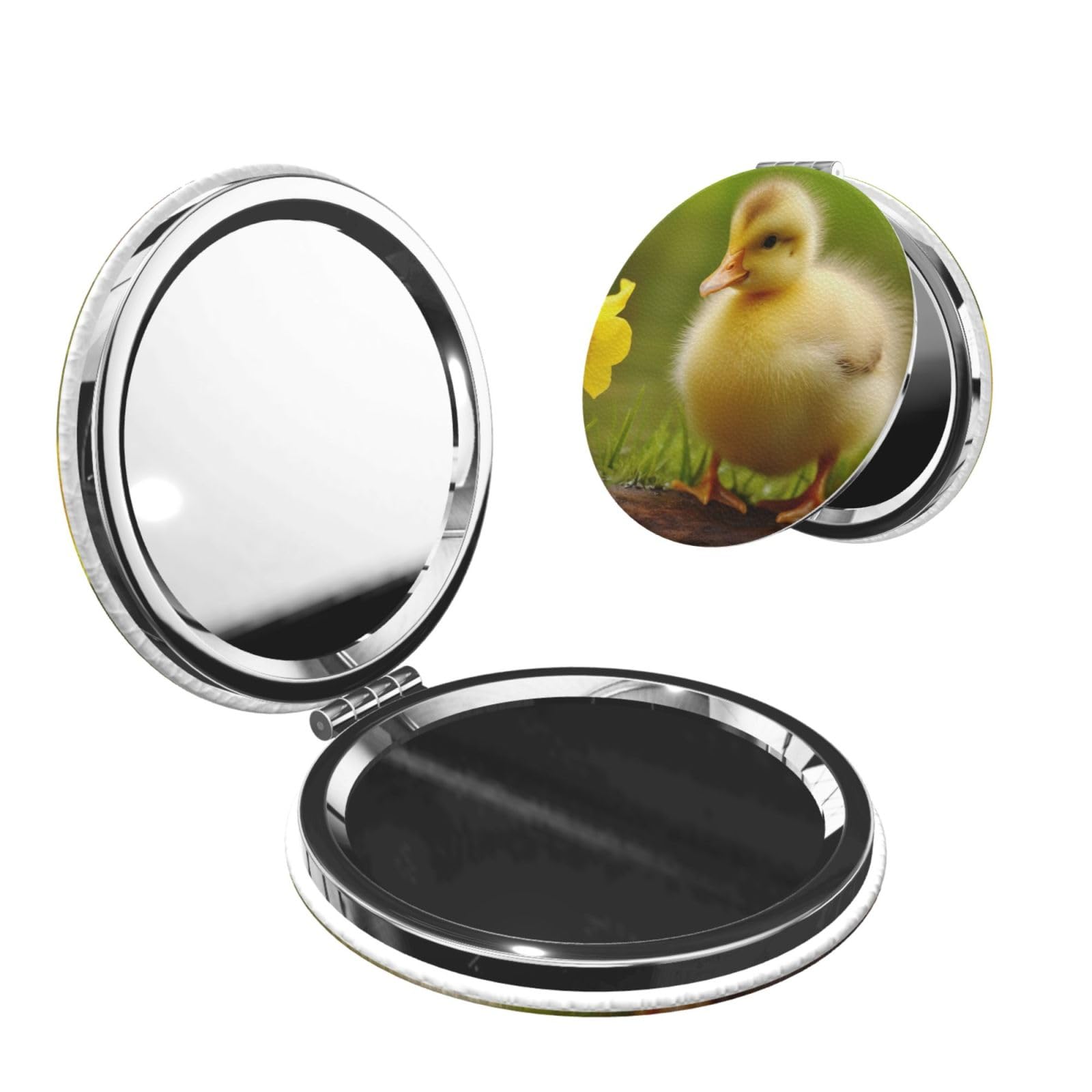 DWVTSLH Cute Baby Ducks Compact Mirror for Purse, Double-Sided 2X/1X Magnifying Mirror for Women Men, Travel Makeup Mirror for Handbag, Handheld Vanity Mirror for Gift