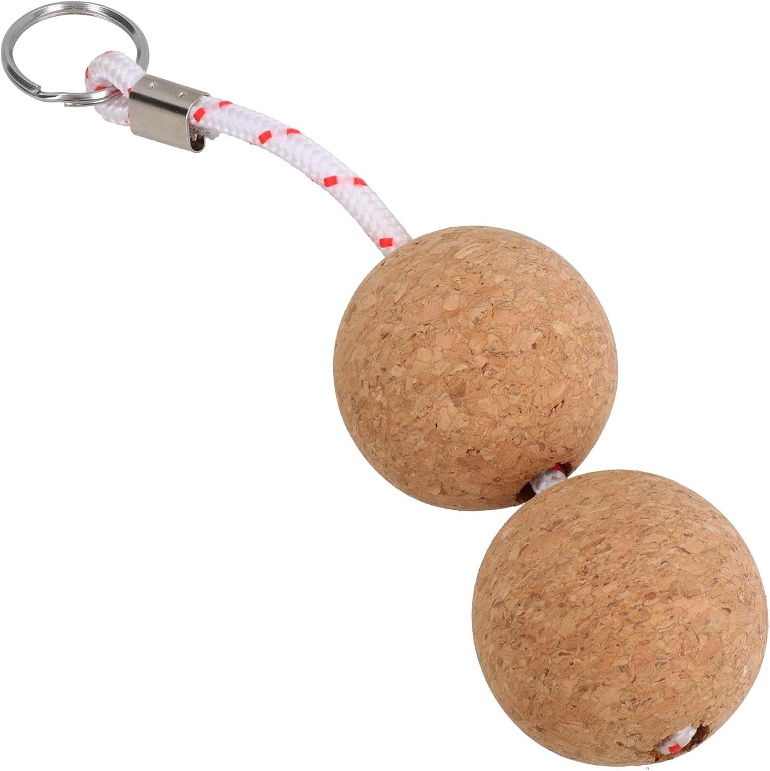 52mm Floating Cork Twin Ball Keyring Key Float Boat Fishing Sailing Buoyant Ring