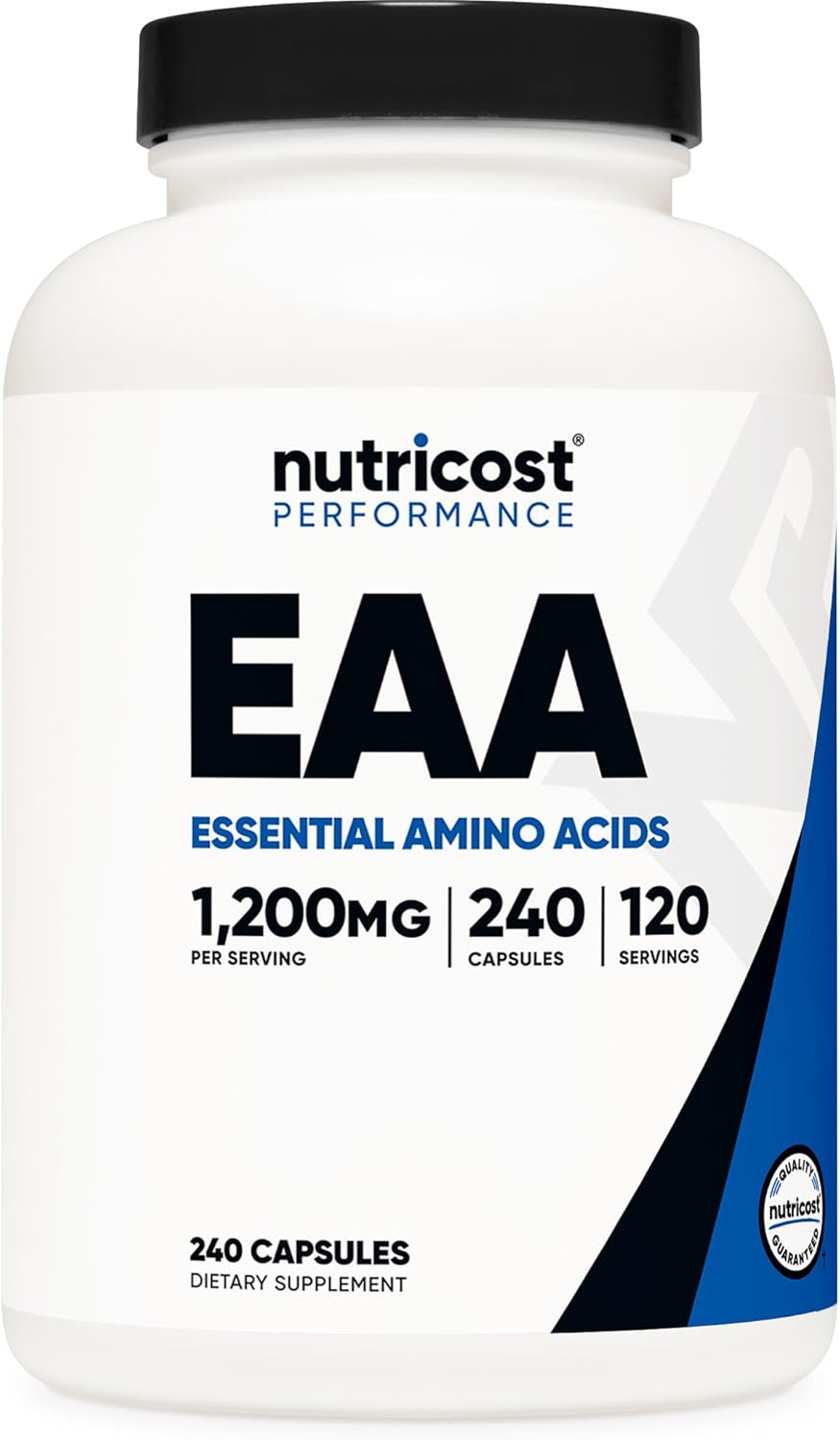 Nutricost EAA Capsules 1200mg, 240 Capsules – Essential Amino Acids, 120 Servings – Non-GMO, Gluten Free & Vegan Nutricost EAA Capsules 1200mg, 240 Capsules – Essential Amino Acids, 120 Servings – Non-GMO, Gluten Free & Vegan