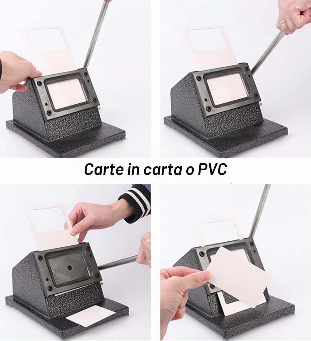 Taglierina manuale per carta d'identità, utensile per punzonatura per biglietti da visita, fustellatrici per carte di accesso, taglio angolare rotondo in PVC per biglietti da ufficio 86 × 54 mm, foto