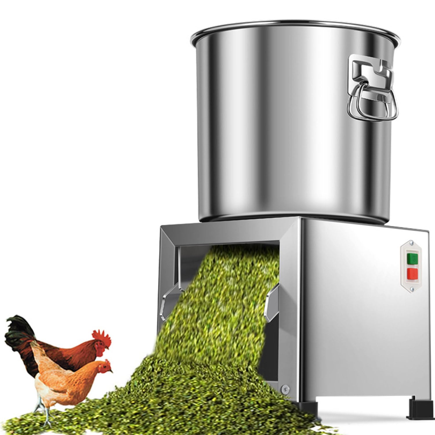 Picadora de Verduras Comercial eléctrica con 4 Cuchillas, procesadora de Alimentos de Alta Resistencia, 1800 W, trituradora de Acero Inoxidable, para Picar una Amplia Gama de Verduras
