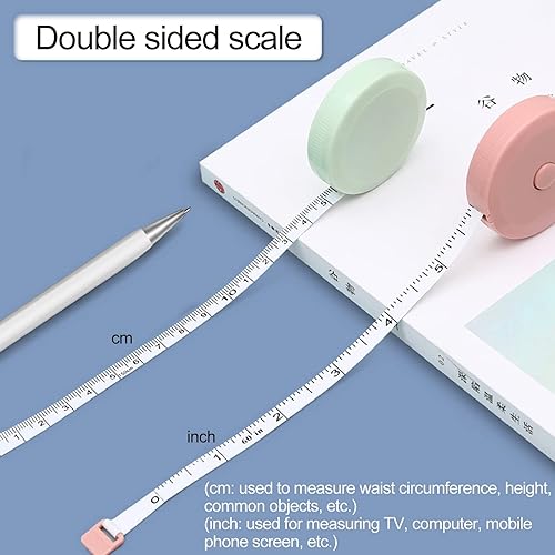 Miniatura 6 de tinysiry Cinta métrica de doble escala retráctil de 49ft cinta métrica para costura corporal tela de sastre para tejer manualidades medidas caseras