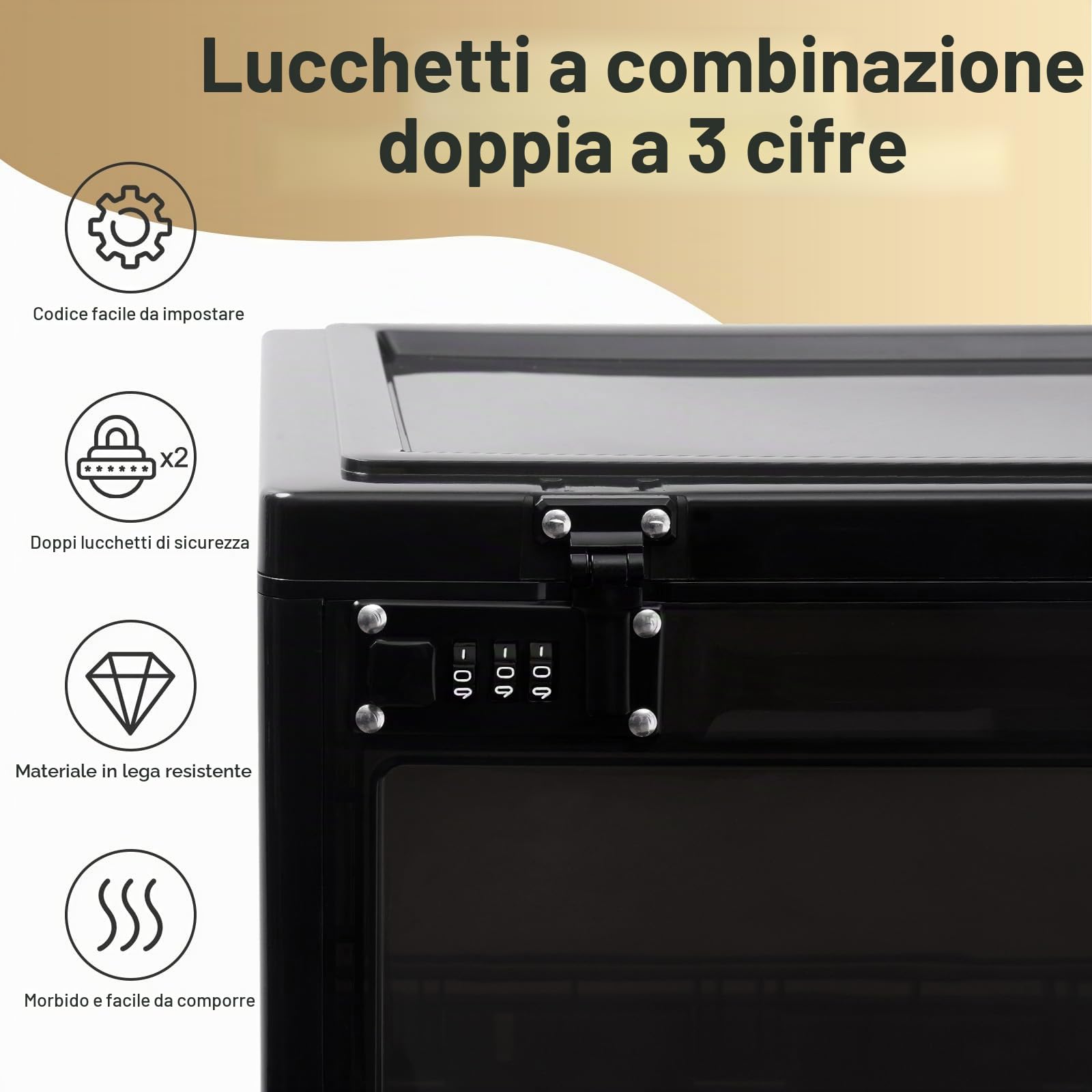 Grande armadietto per oggetti personali, scatola di immagazzinaggio con serratura con combinazione per armadietto da ufficio/scuola/medicina/snack/prigione telefonica/elettronica/casa