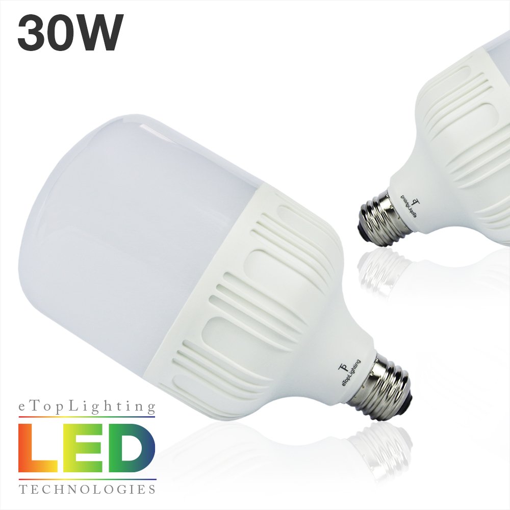 eTopLighting[2-Pack Shatter-Resistant 30W LED Edison E26/E27 Light Bulb, 15000 Life Hours, Construction Work Sites, Home, Photo Studio, APL1484, Daylight White 6000K