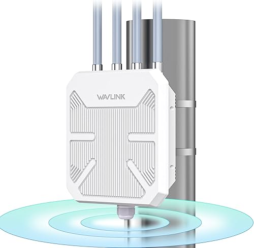 WAVLINK Extensor WiFi 6 para exteriores AX1800 Extensor de alcance WiFi de alta potencia para exteriores resistente a la intemperie Punto de acceso