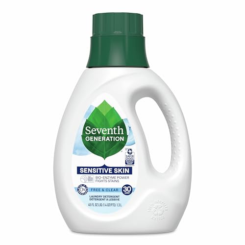 Seventh Generation Liquid Laundry Detergent, Free & Clear, 30 Loads, USDA Certified 97% Biobased, 45...