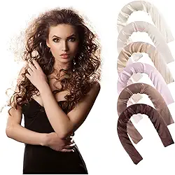 Kit 6 Peças Modeladores De Cabelo Sem Calor Cobertos Cetim(Colorido)