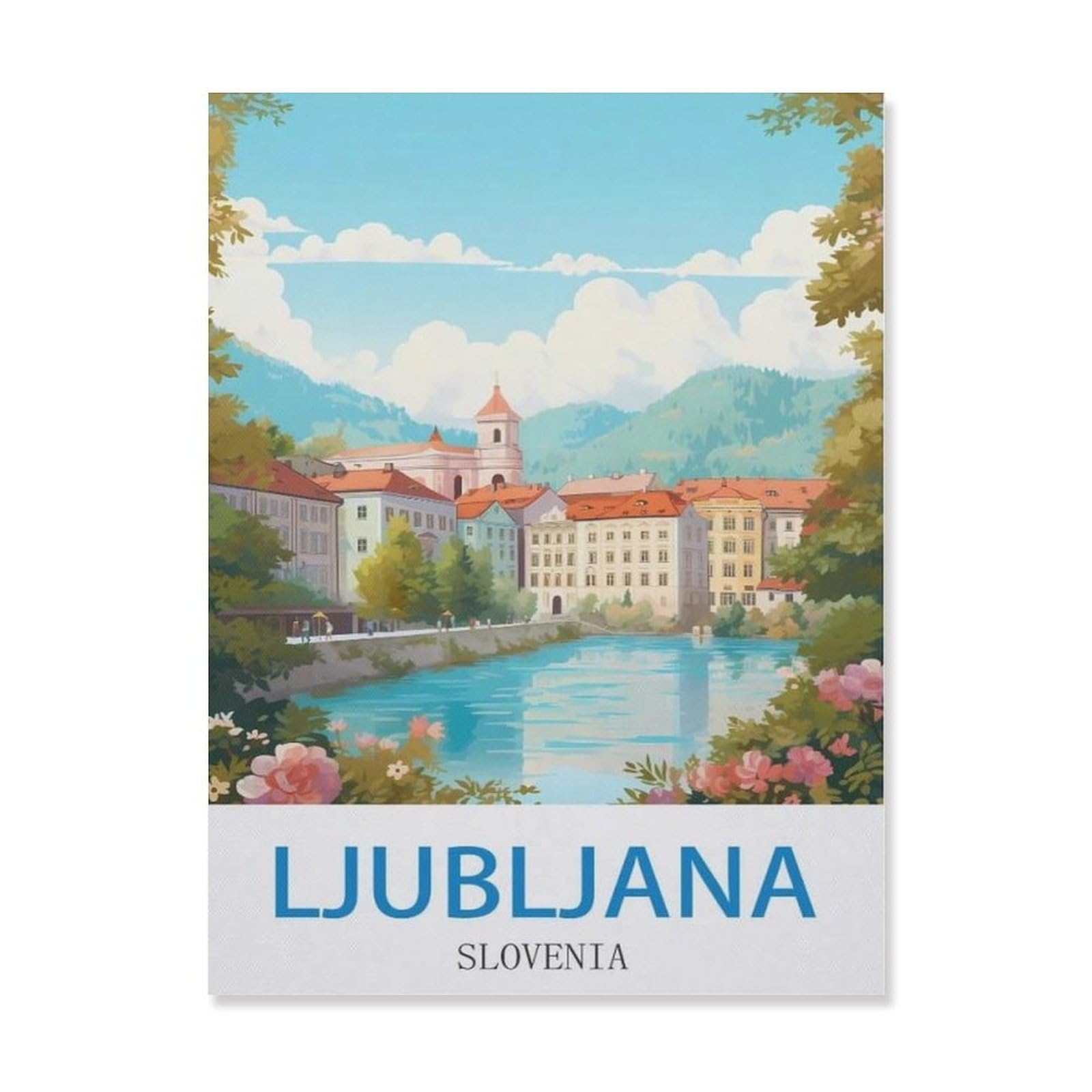 Tin Sign，Ljubljana Slovenia，Father's Day Gift Home Pub Outdoor Funny Retro Vintage Garden Bar Wall Plaque Man Cave Memorabilia(20x30cm）8x12 inch-EI2