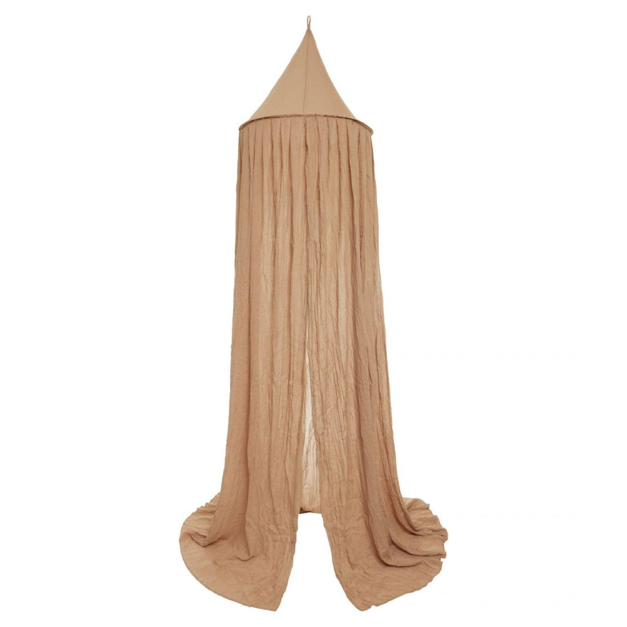 Jollein Baldaquin Biscuit Vintage - Hauteur 245 cm - Ciel de lit pour Chambre d'enfant - Biscuit - Marron Clair