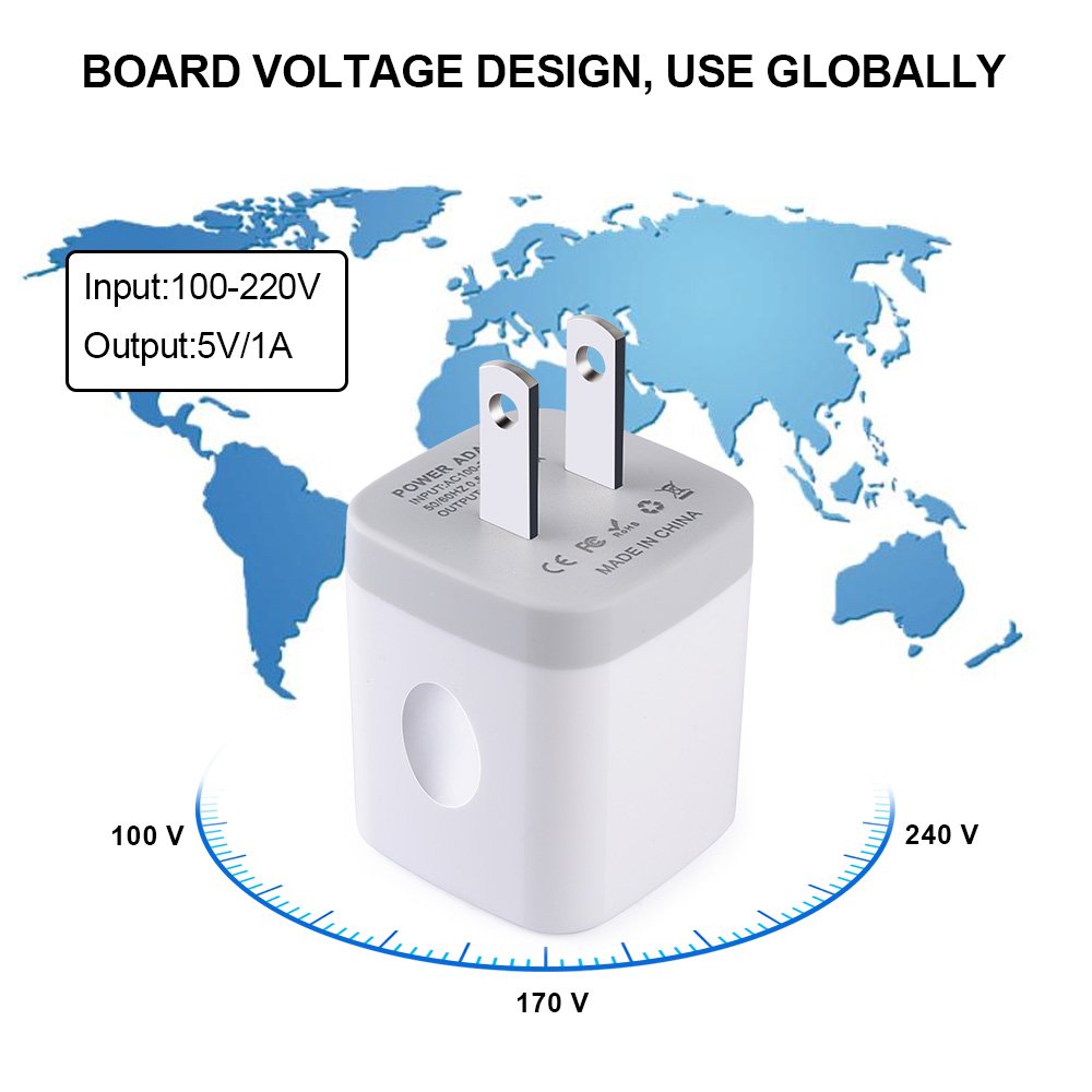 Single Port USB Charger,UorMe 1A 5V Wall Plug USB Power Adapter 5 Pack for iPhone 15 Plus 14 Pro Max/13/12/11/X/8/7/6S/6Plus,Samsung Galaxy S23 Ultra/A15/A14/A13/S22/S20 Ultra/S10/S9 Note 20,HTC,Moto
