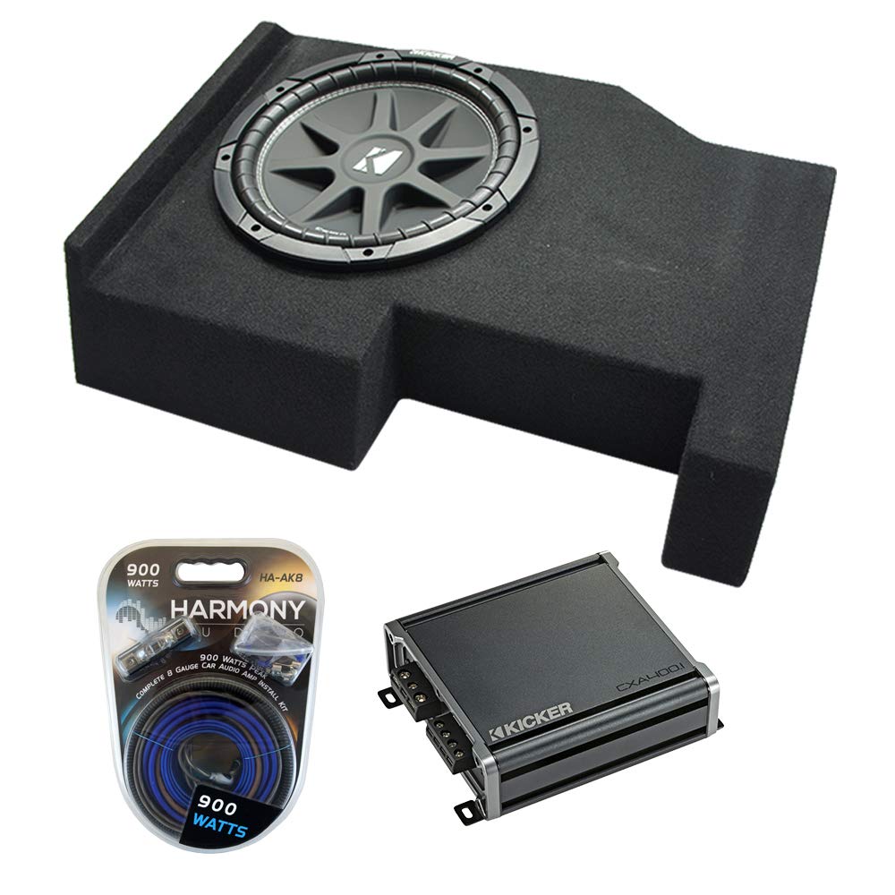 American Sound Connection Compatible with 2014-2018 Chevy Silverado Crew Cab Kicker Bundle Comp C12 Single 12 Sub Box CXA400.1