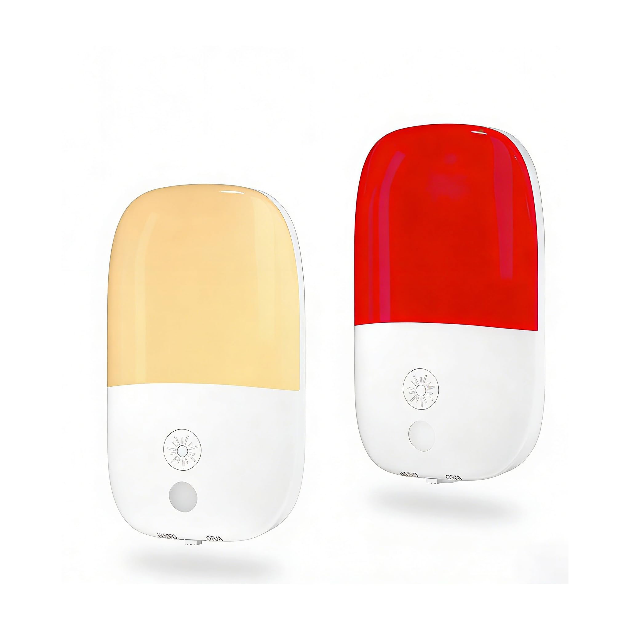 Tobebright Red 670Nm Light Night Light For Sleep, Light For Bedroom With 2500K Amber & Dusk-To-Dawn Sensor, Dimmable Auto On/Off Plug-In Nightlight For Baby Nursery Bathroom, 2-Pack