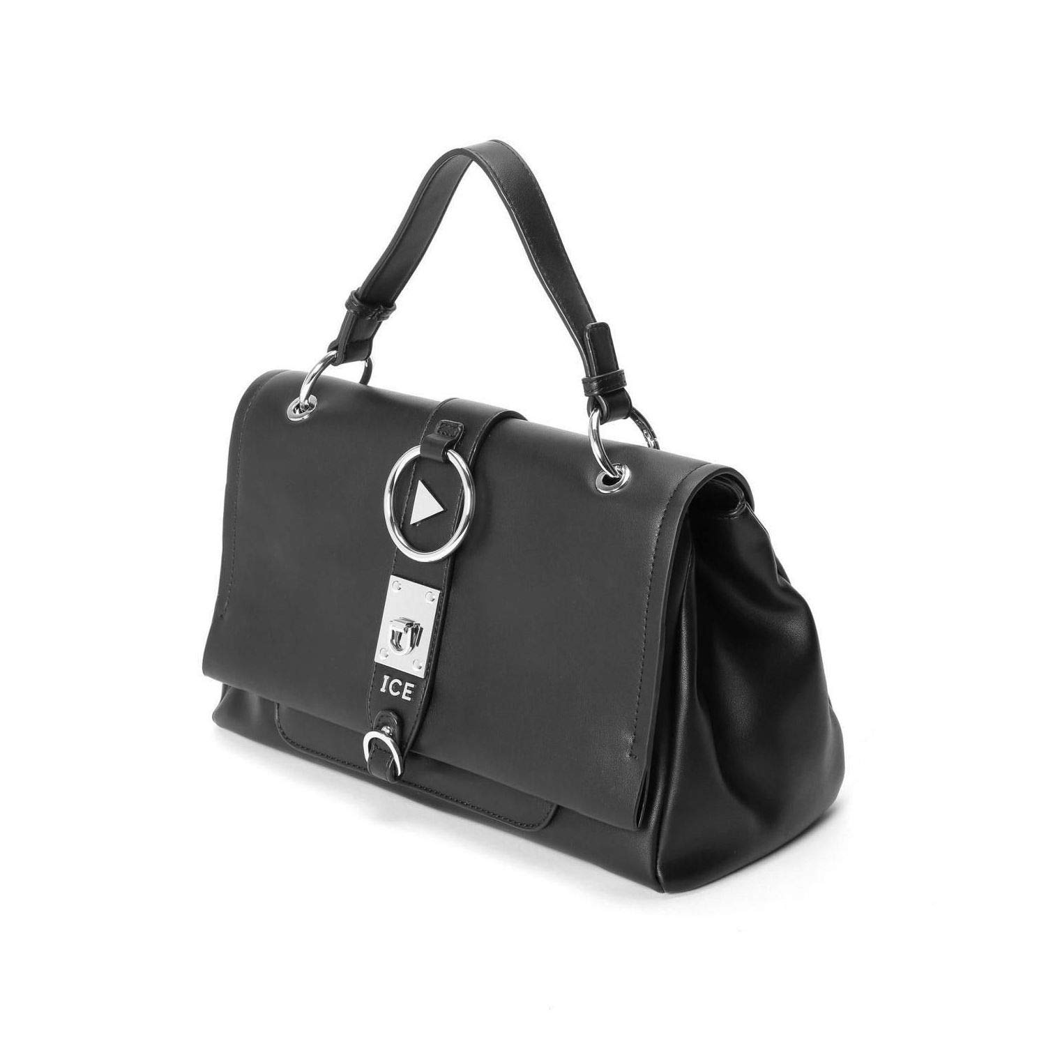 72486938 9000 - Bolso de mano de piel sintética, color negro