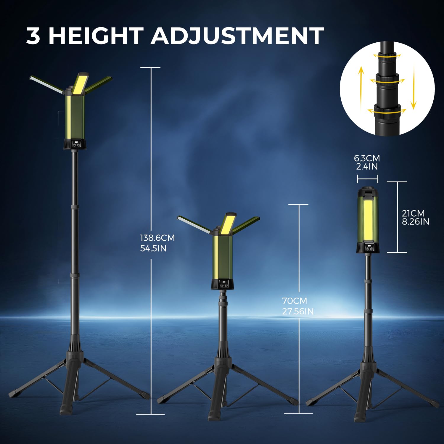Rechargeable Camping Light With Stand Outdoor Led Cordless Work Light | INDIA - View #4
