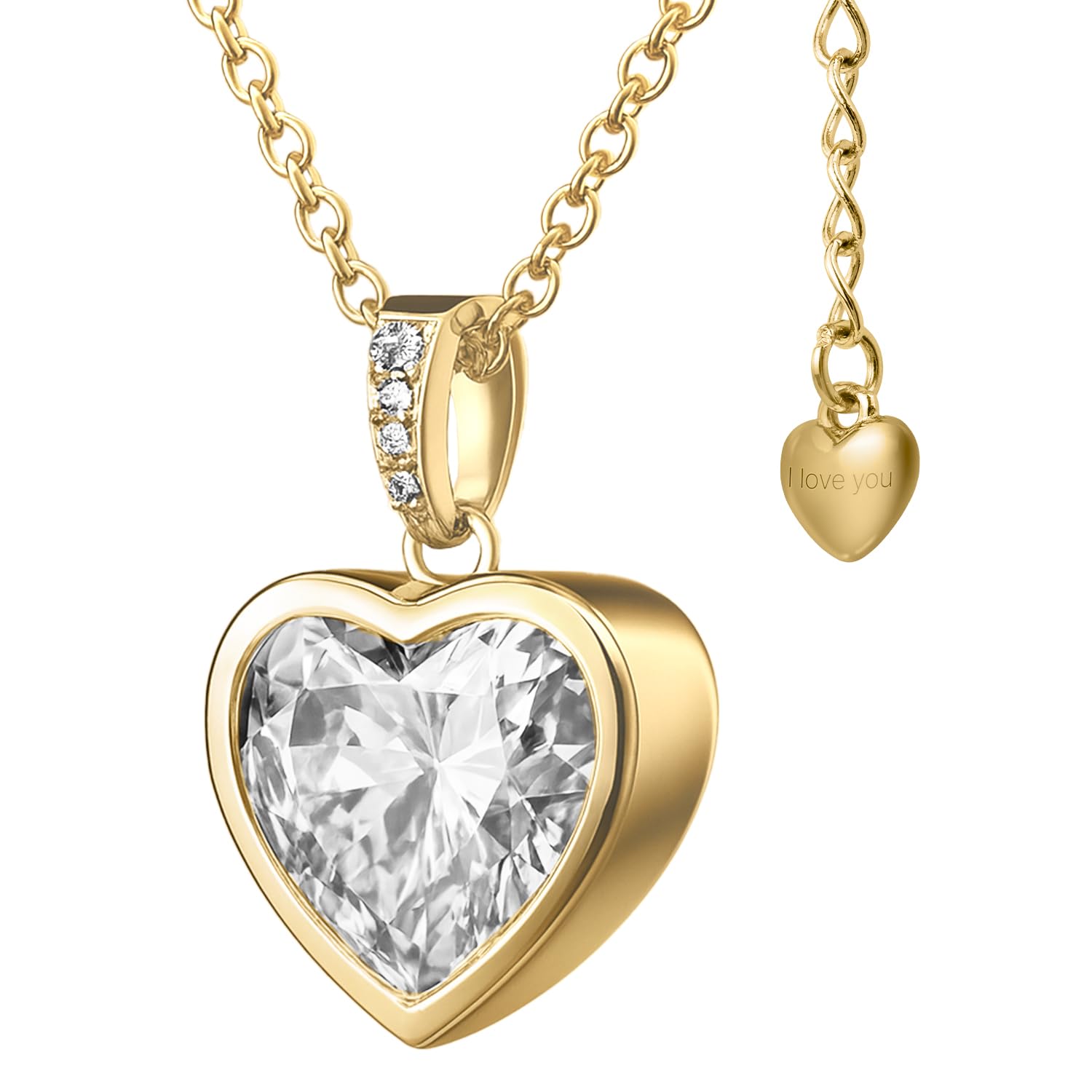 Hannah's Treasures Halskette Damen Silber 925 mit Herzanhänger [auch in Gold erhältlich] Silber Rhodiniert | Silberkette Damen 925 mit Anhänger | Necklace