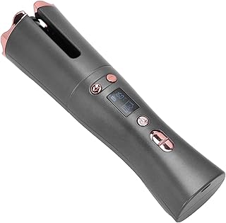 Redador de cabelo automático, sem fio LCD Hair Curling Wand USB Revestimento de cerâmica turmalina profissional recarregável USB Ferro de curling automático, para salão doméstico