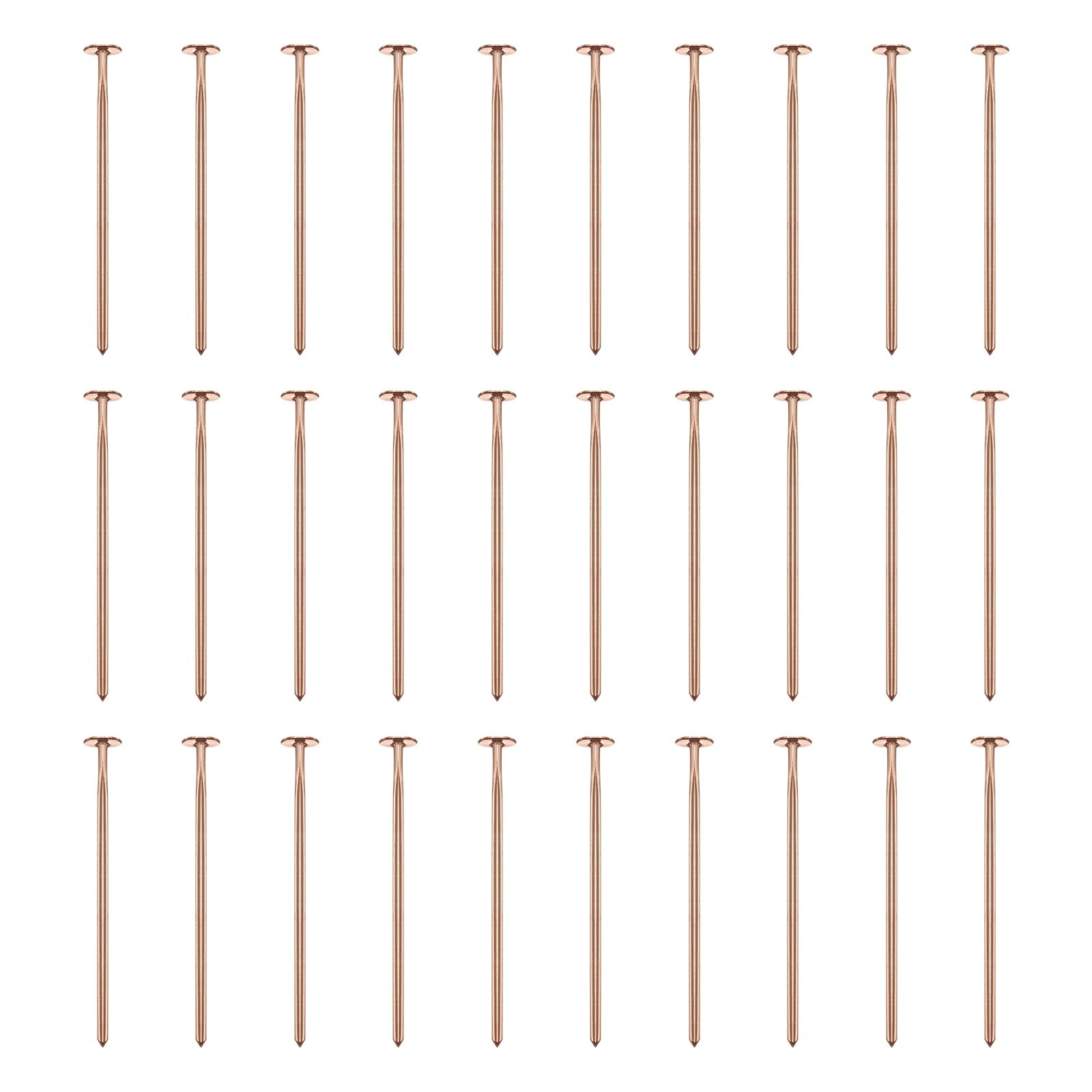 sourcing map 100pcs Plated Flat Head Pins 0.63" 16mm Needles Bulk for Earring Pendant Necklace Bracelet Charm Jewelry Making Findings DIY Craft, Rose Gold