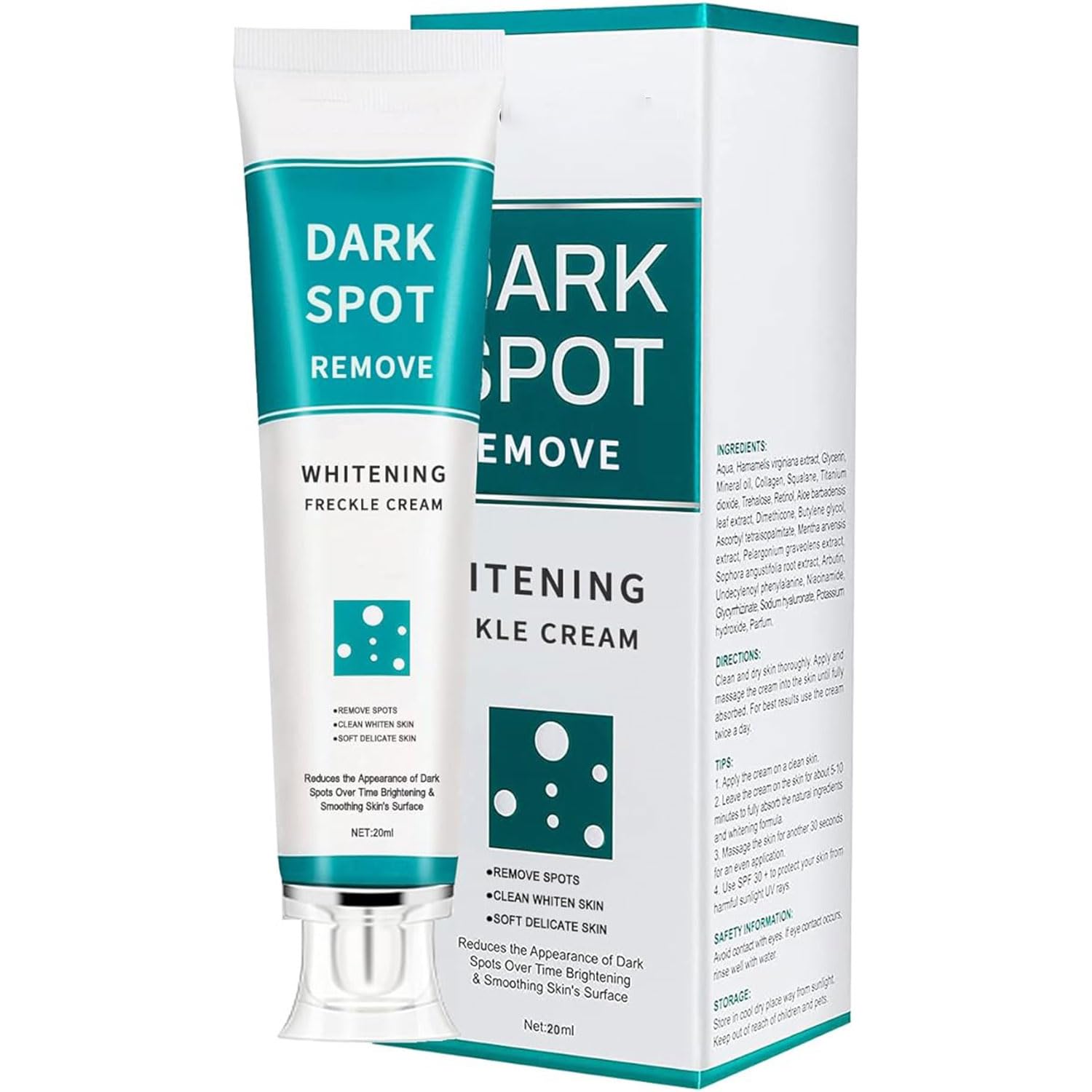 MakbeatyDark Spot Corrector Cream, Fade Out The Skin Black Precipitate,Delaying wrinkles，Fade Spots for All Skin Tone Types, Enriched with Squalane, witch hazel extract,collagen（20ml）