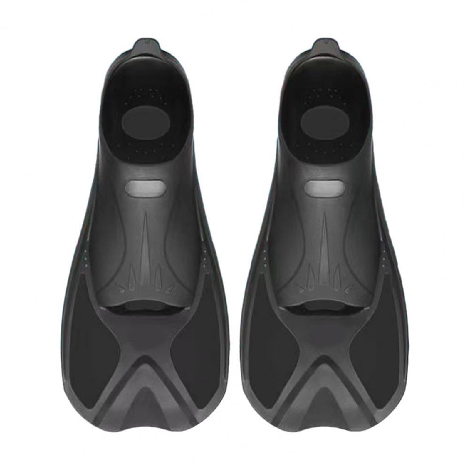 Palmes de plongée Palmes d'entraînement à la natation Palmes de plongée professionnelles Palmes à lame courte Palmes de renforcement musculaire des jambes Palmes de natation Adulte Fins(Black,2XS)