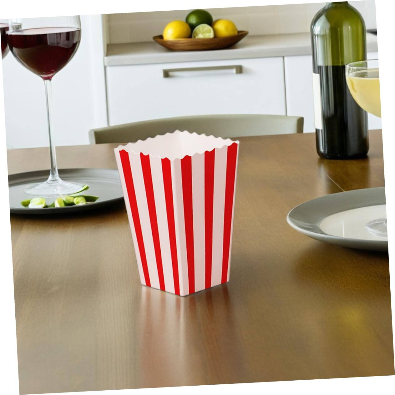 60 Pezzi Sacchetti Snack Rosso e Bianco per Contenitori per Popcorn Individuali per Cinema