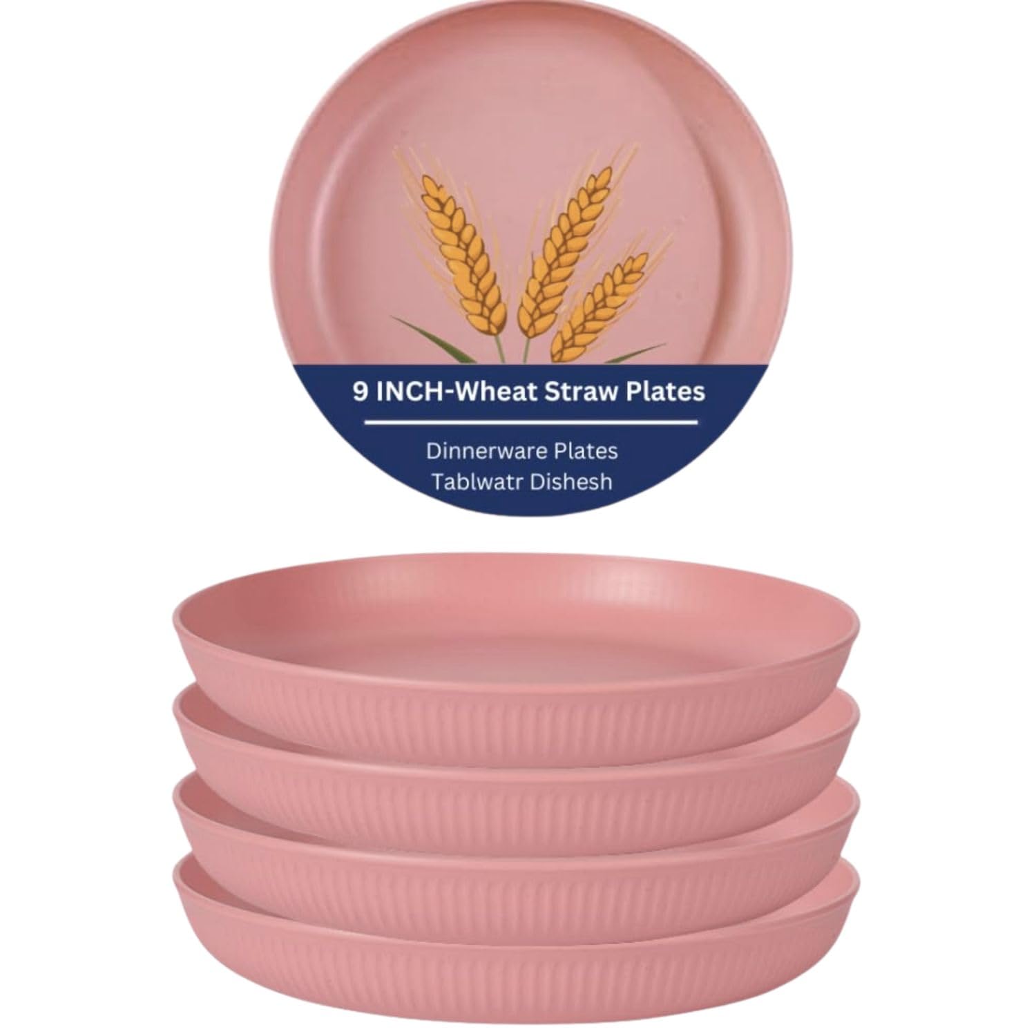Wheat Straw Dinner Plates Set of 4 | Lightweight Unbreakable Kitchen Plates | Reusable Eco-Friendly BPA Free | Microwave & Dishwasher Safe Plates for Dining, Serving & Everyday Use — Amazon image 13
