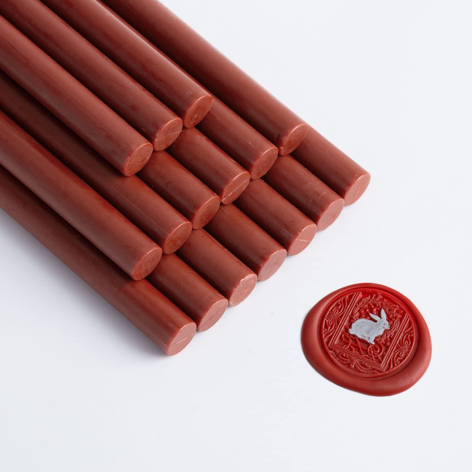 Vosypoky 16 Count Brown Red Wax Glue Gun Seal Sticks for Wax Seal Stamp, Wedding Invitations, Cards, Envelopes