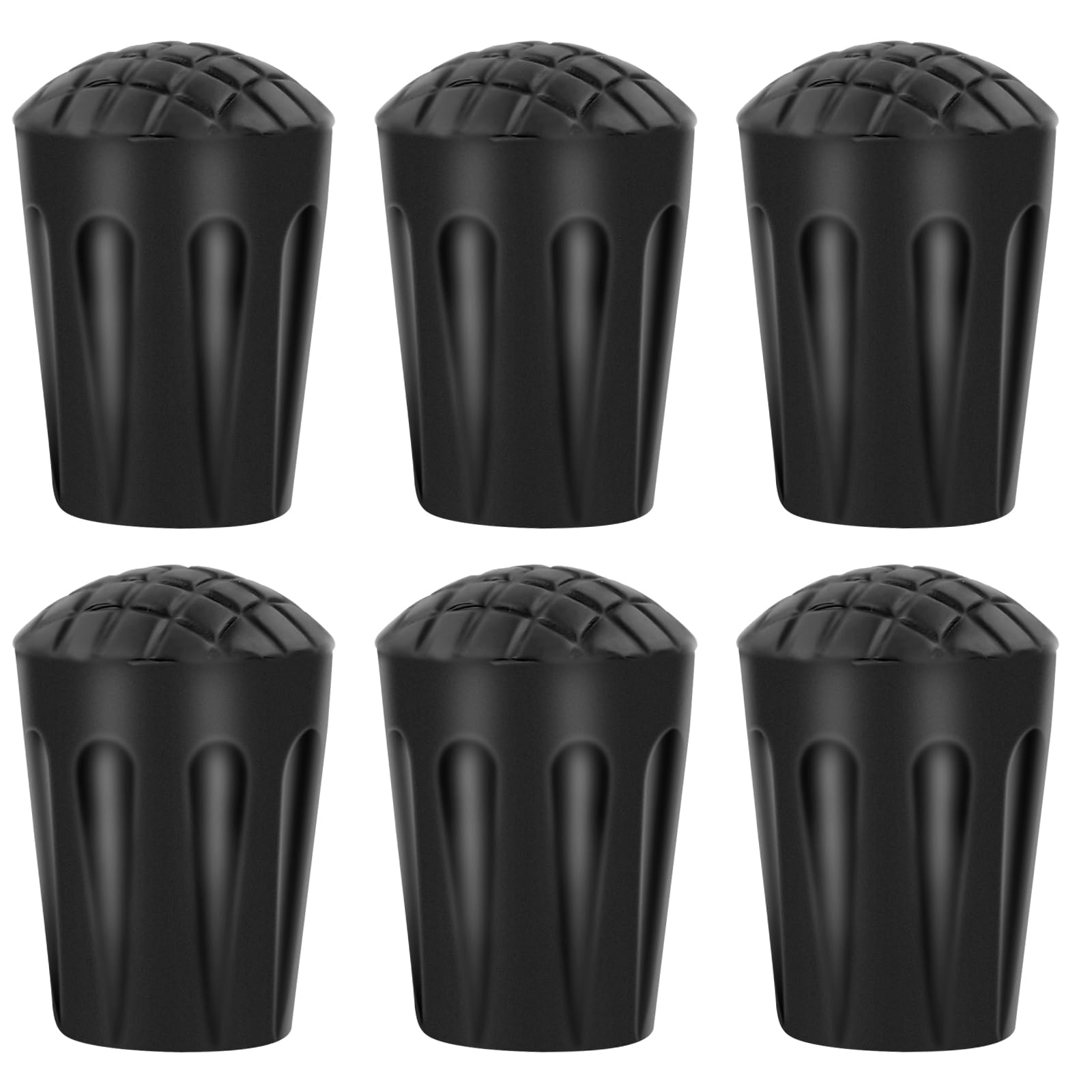Puntale per Bastone,Accessori Antiscivolo Trekking,Bastoncini Trekking,Cestino da Sci con Fango di Neve,Gommini per Bastoncini Walking,Punte per bastoncini da trekking in gomma Confezione,6PCS