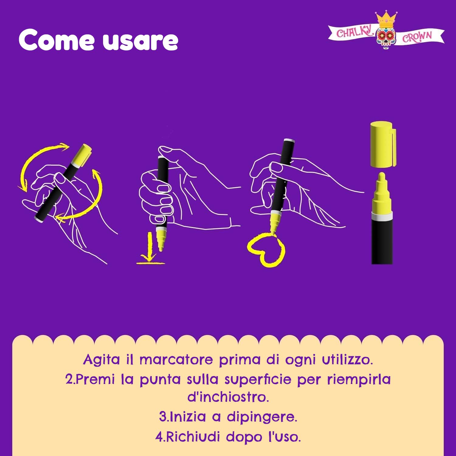 Pennarelli A Gesso Liquido Cancellabili - Punta Reversibile 6mm, 8 Colori + 24 Etichette