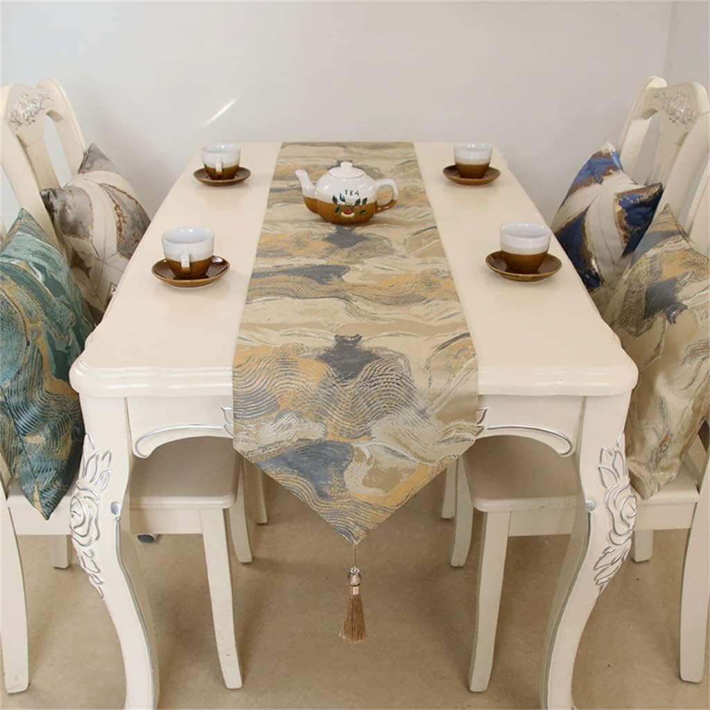 Modern Rendering Pattern Table Runner Coffee Table Tv Cabinet Table Runner Home Decor Wedding Party (Color : A, Size : 32x240cm) (B 32x220cm)