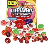 LifeSavers Hard Candy, Assorted, Individully Wrapped, Bulk, 1.8 Lbs, 10 FLAVOR MEGA ASSORTMENT! Watermelon, Pineapple, Cherry, Apple, Mango, Fruit Punch, Strawberry, Raspberry, Grape & Tangerine