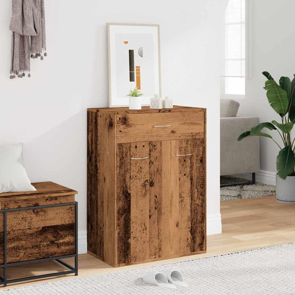 Inżynieryjna drewniana szafka na buty 60 x 35 x 84 cm z drzwiami i 4