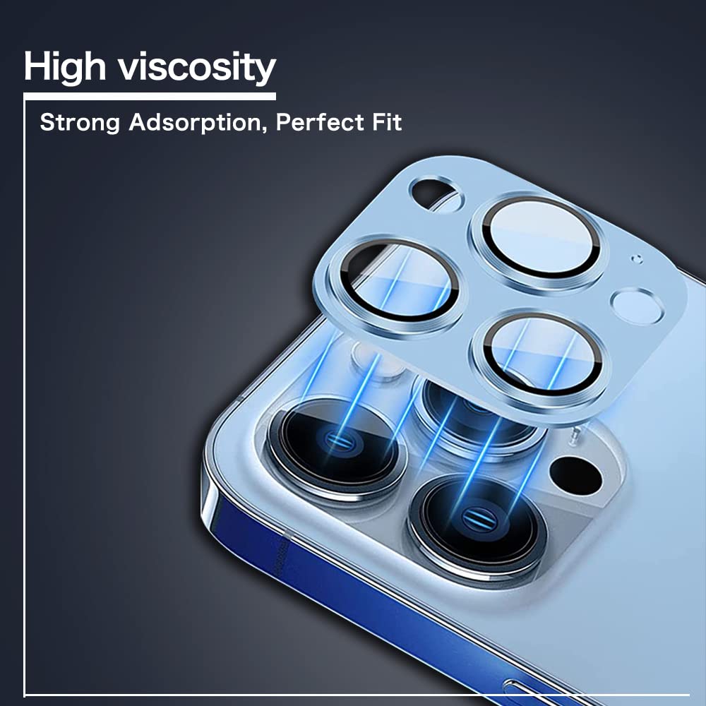 Niboow Protezione Lente Pellicola Per IPhone 13 Pro / 13 Pro Max, [Anti Graffio] HD Protettore Obiettivo Fotocamera, 9H Vetro Temperato Pellicola Fotocamera Per IPhone 13 Pro / 13 Pro Max-Nero - Foto 8