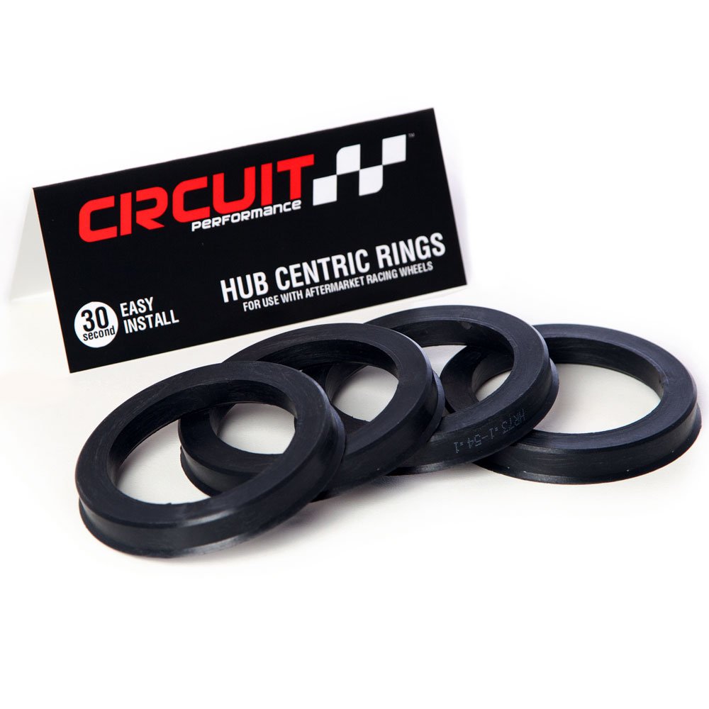 Circuit Performance Hub Centric Rings (4 Pack) - 76.1 to 57.1 Black Nylon Hubrings - Compatible with Audi A3 A4 A6, VW Golf, Jetta Beetle CC with 57.1mm Vehicle Hub using Wheels with 76.1mm Centerbore