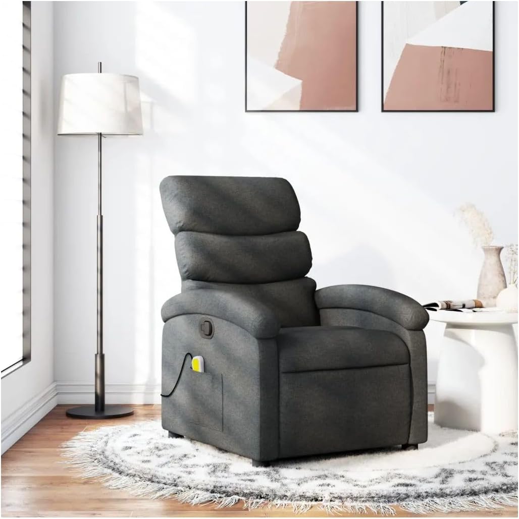 Massage Recliner Chair Dark Gray Fabric Kuwait Ubuy